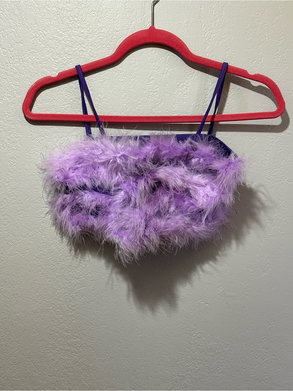 Purple Feathered  Crop Top - Unbranded